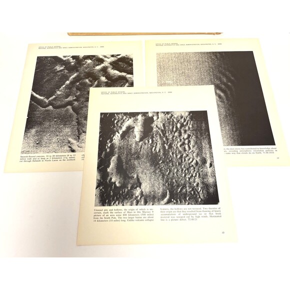Vintage 1972 NASA Litho Pictures Mariner 9 Mars Martian Orbit Nov 1970- Complete - Picture 5 of 9